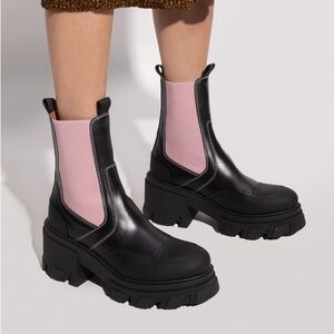 Ganni Cleated Platform Chelsea Boots
